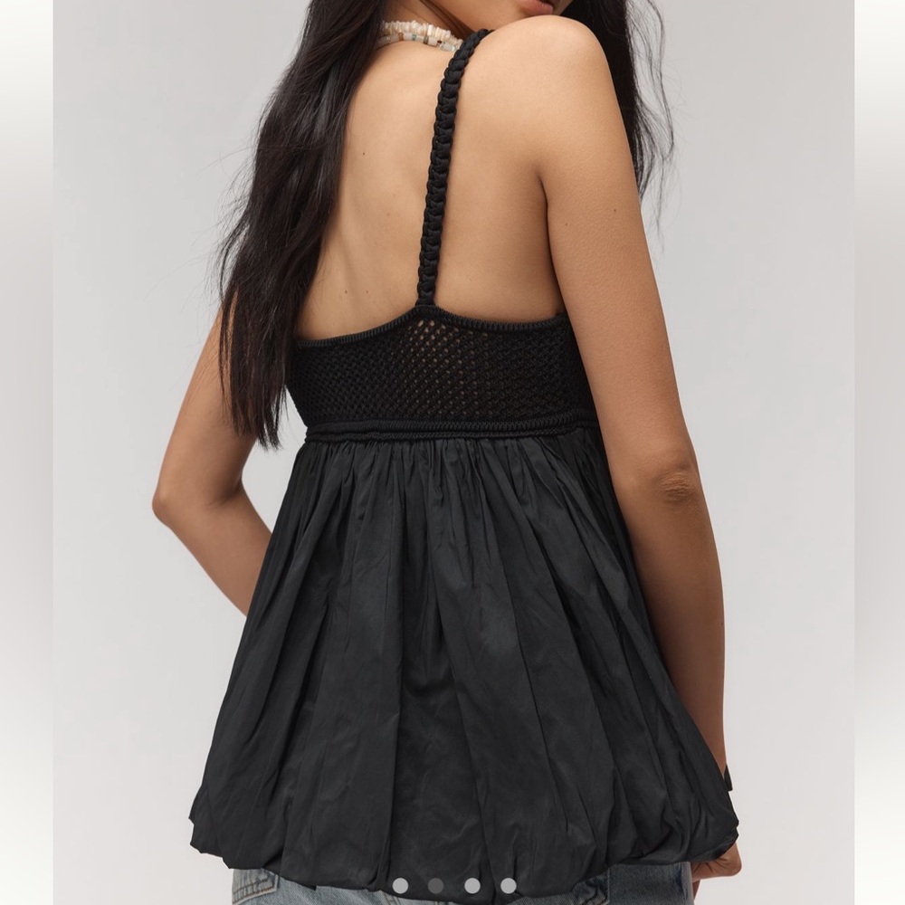 NEW - By Anthropologie Knit Swing Black Tanktop